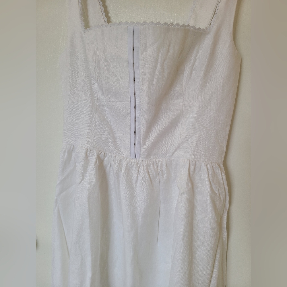 NWT Reformation Linen White Midi Dress - Picture 4 of 9